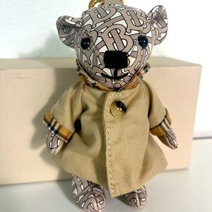 Burberry Thomas Bear Total Logo Leather with Coat Keychain Bag Charm